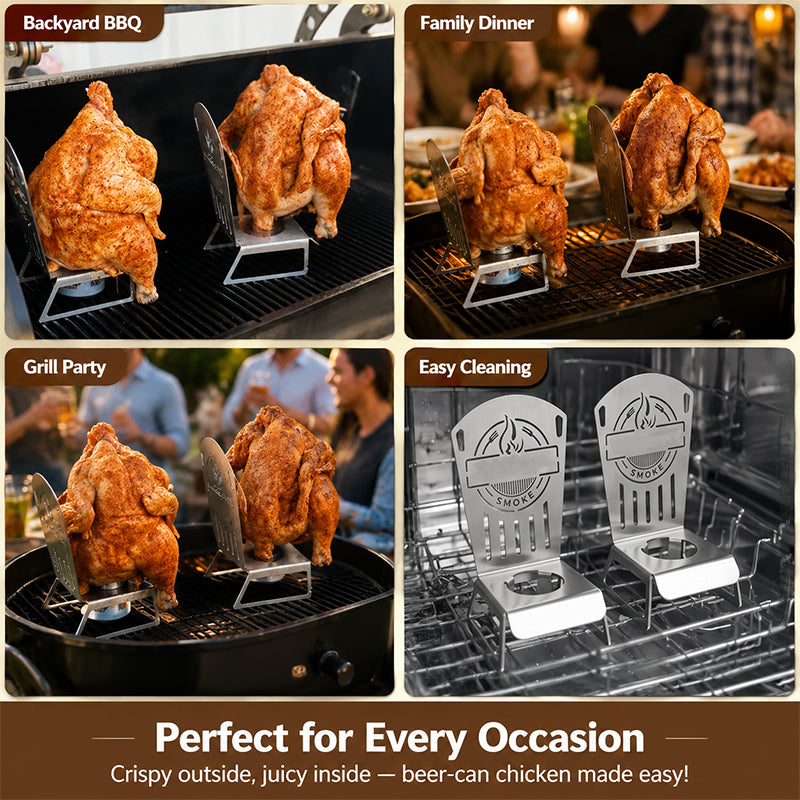 🍗 Beer Can Chicken Roaster Stand: Vertical BBQ Grill & Oven Holder! 🍻