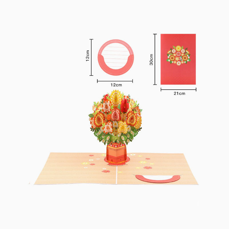 2-in-1 gift and decoration for any occasion 🌸 3D flower bouquet pop-up card