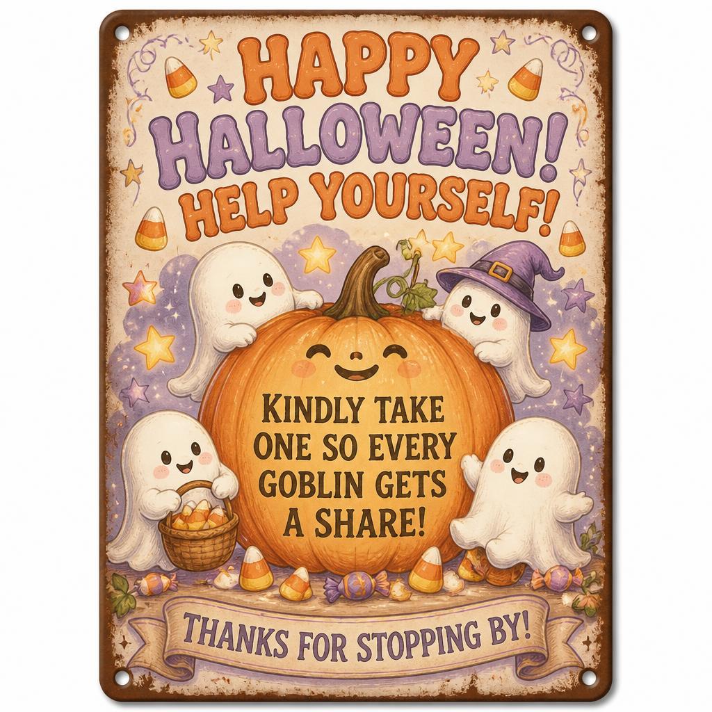 👻 Enjoy the Party! Keep the Magic Alive for Every Kid with This Vintage Halloween Porch Sign 🎃