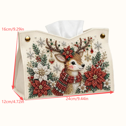 🎄DIY Diamond Painting Tissue Holder -- Double-Sided Christmas Craft, Festive Designs & Everyday Use