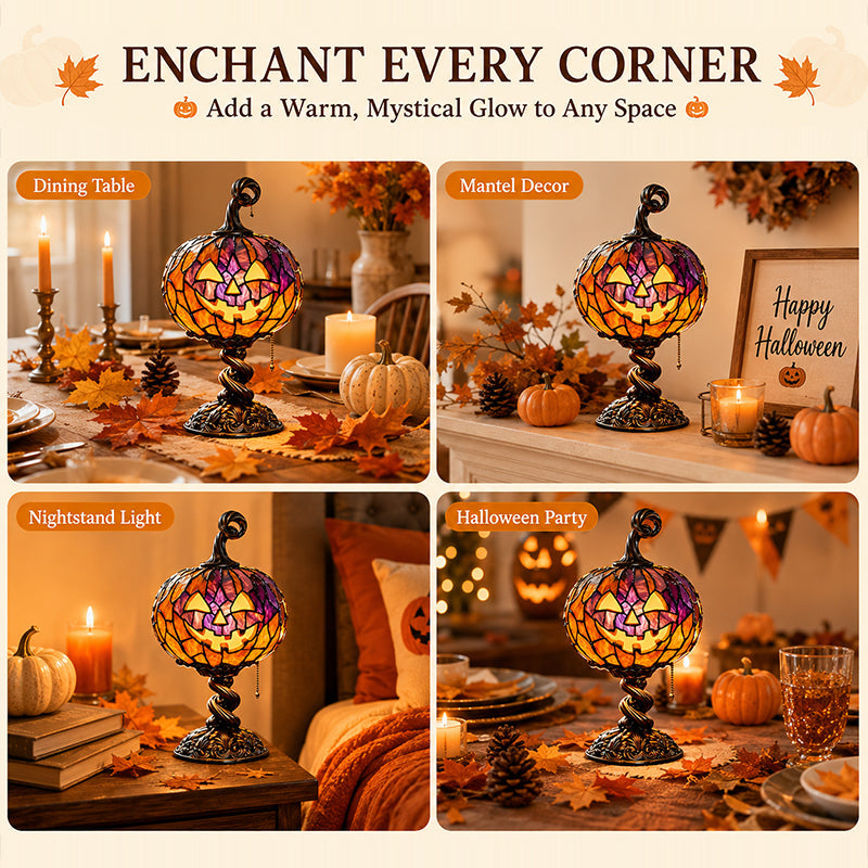 🎃 Tall Pumpkin Lamp: Cozy Autumn Glow & Halloween Decor Light! 🍂