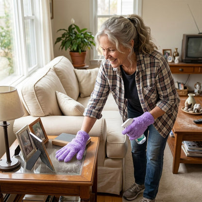 🧤 Dust with a touch – microfiber gloves that grab every speck! ✨