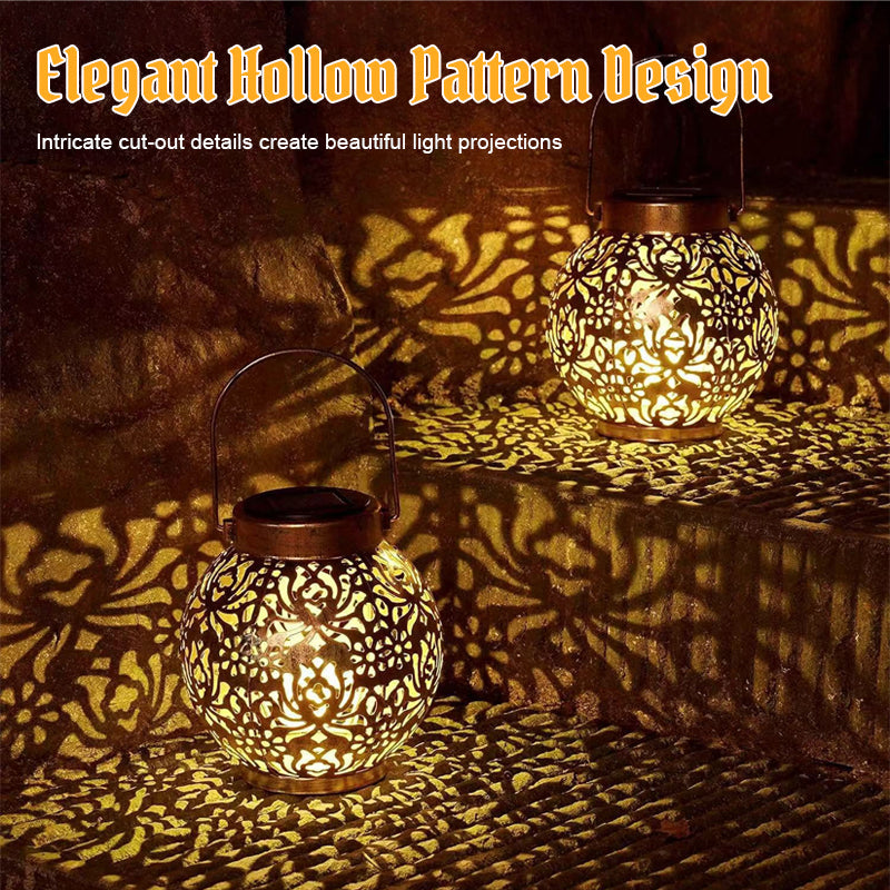✨ Transform Your Backyard into a Magical Wonderland! 🌙 Solar Hollow Patterned Lights 🏮