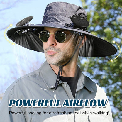 🧢 Turbine solar-powered fan hat: the ultimate hands-free cooling gadget! 🌪️