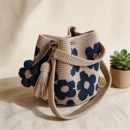 🏆 Promotion 49% OFF🧵🌸Handmade Crochet Flower Tote 🌼✨