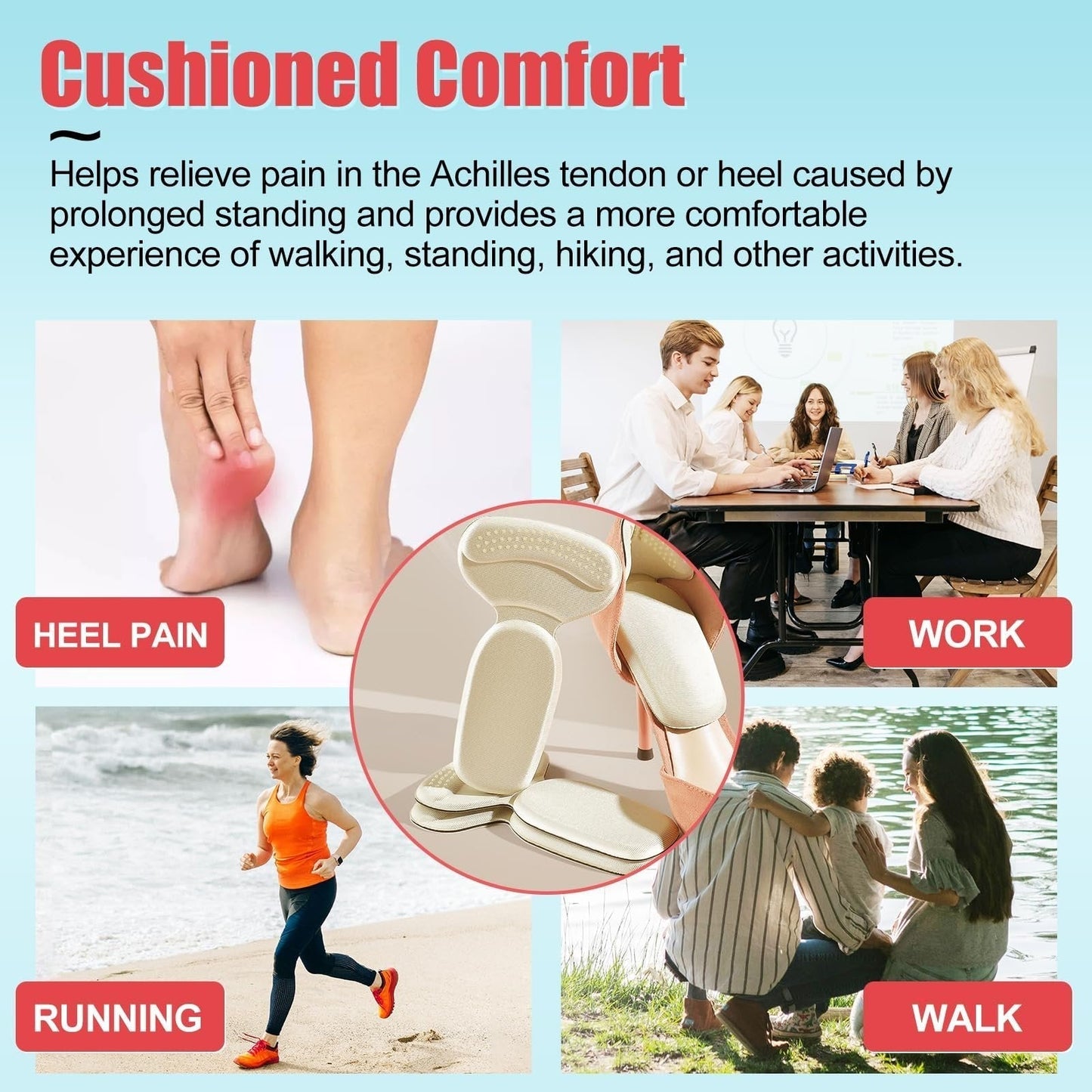 🩹 Non-Slip Heel Pads: Soft Cushioned Heel Protectors for Men & Women's Shoes! 👟