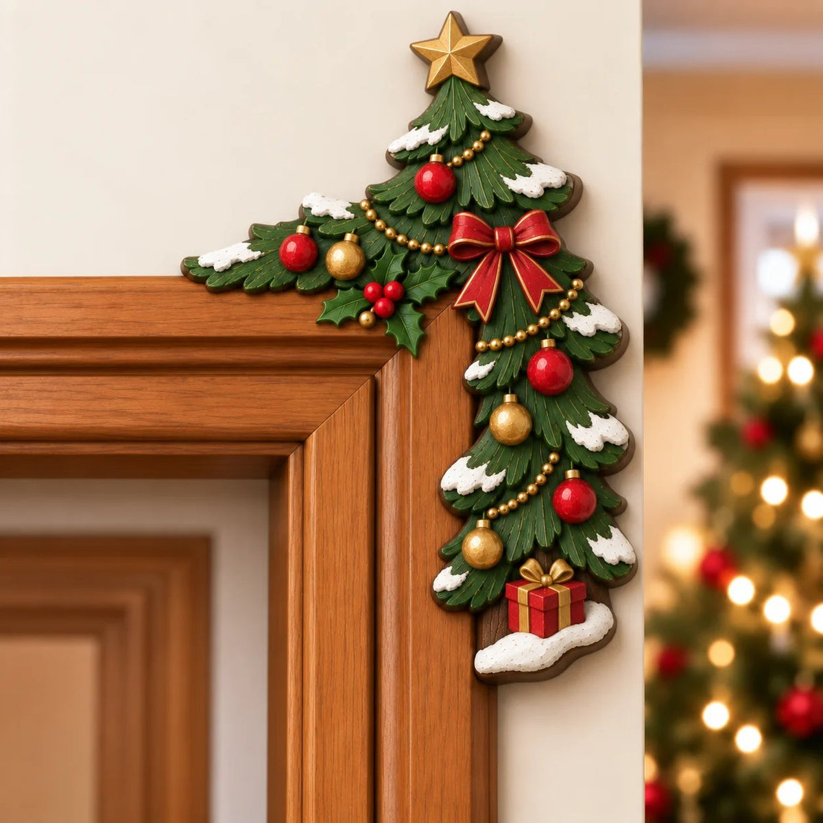 🎄🚪 Christmas Peekaboo Door Frame Corner Decor