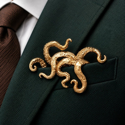 🐊✨ Sculptural Animal Metal Pocket Square