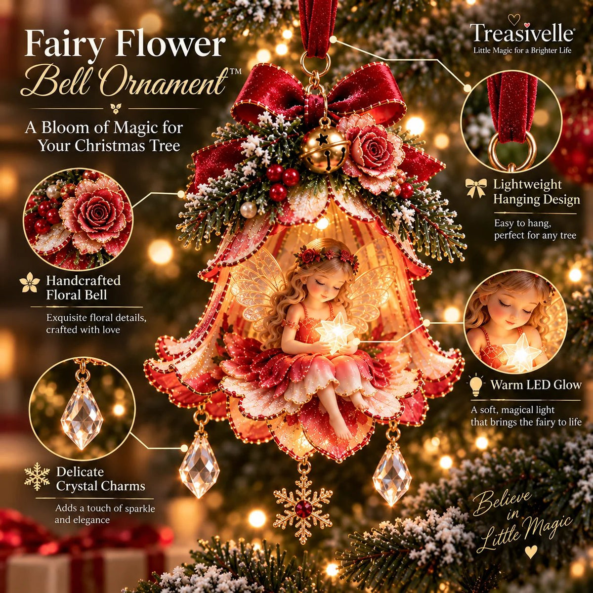 🧚✨ Enchanted Fairy Bell Christmas Ornament