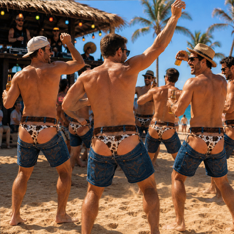 🏖️🤠 Fake Denim? Real Fun — Novelty Swim Shorts