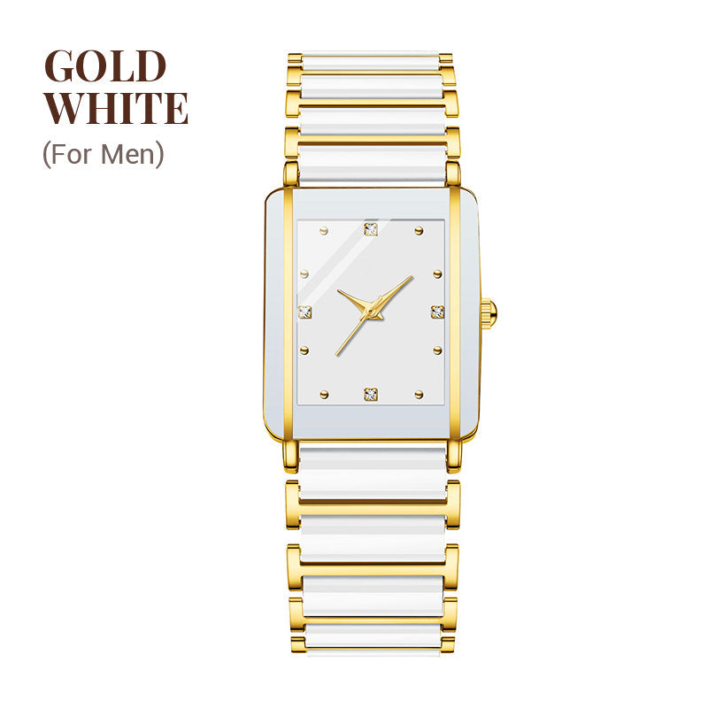 ⌚ Elegant Ceramic Band Watch — 3ATM Water Resistant, Quartz, Gift Box Included