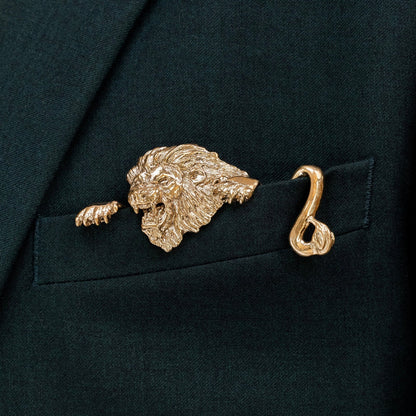 🐊✨ Sculptural Animal Metal Pocket Square