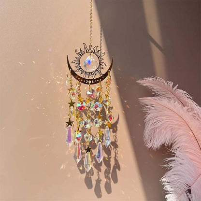 ✨ Golden Flame Moon Crystal Pendant – Your sparkling companion!