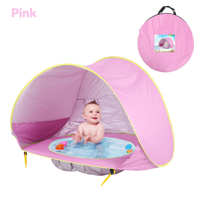 🏖️ Pop-Up Baby Beach Pool Tent: UPF 50+ Sun Shade & Mini Pool! ☀️