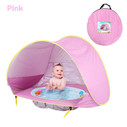 🏖️ Pop-Up Baby Beach Pool Tent: UPF 50+ Sun Shade & Mini Pool! ☀️