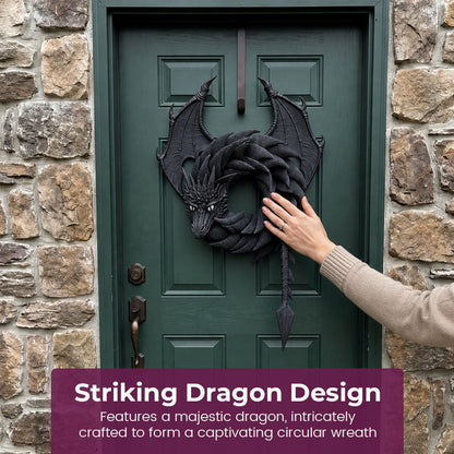 🏰 Handmade Dragon Wreath: Gothic Mythical Beast Front Door Masterpiece! 🐉