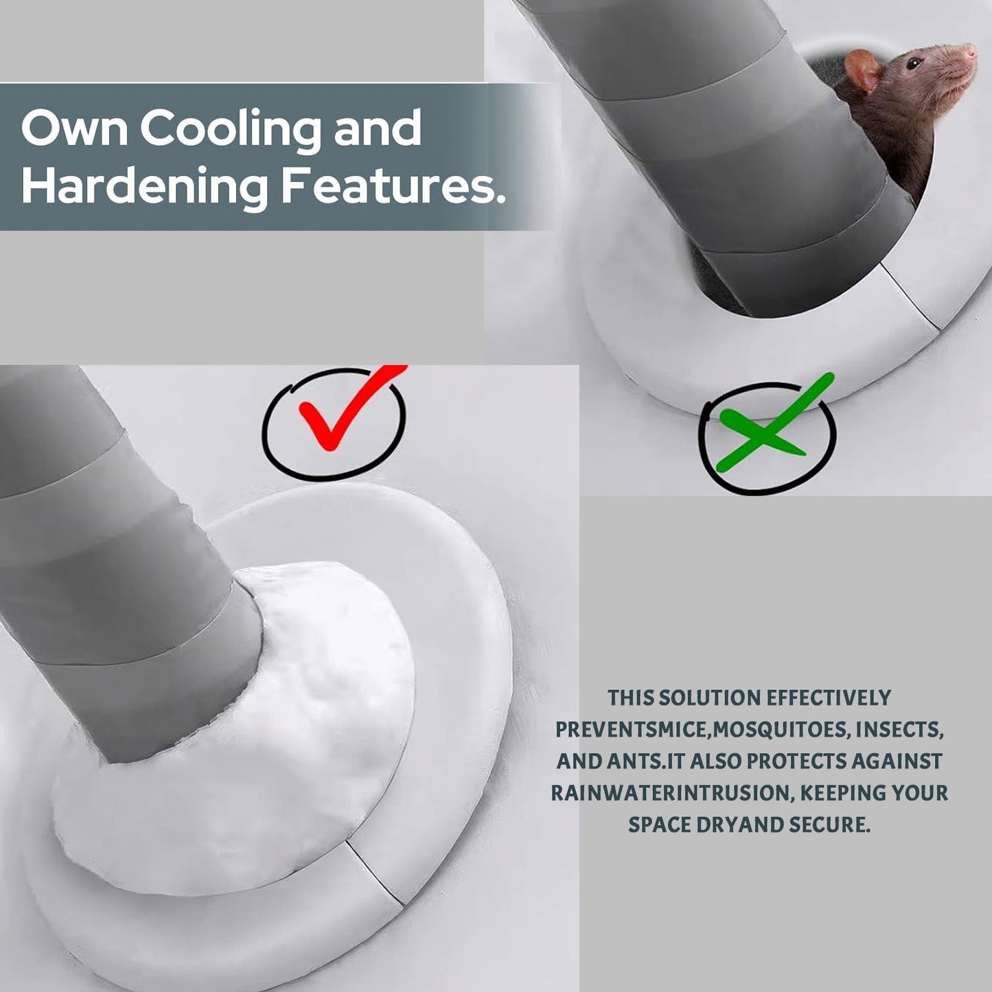 🧱 Air Conditioner Hole Sealant Putty｜Waterproof & Rodent-Resistant 💧🐭