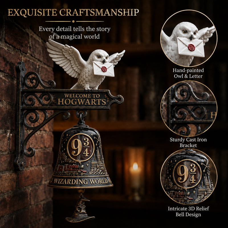 🦉🔔 Enchanted Owl Door Bell — Magical Platform 9¾ Welcome Chime
