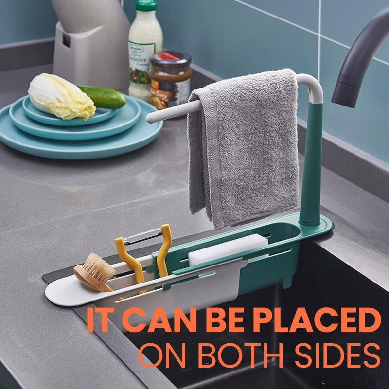 Telescopic 2-in-1 holder for sink storage