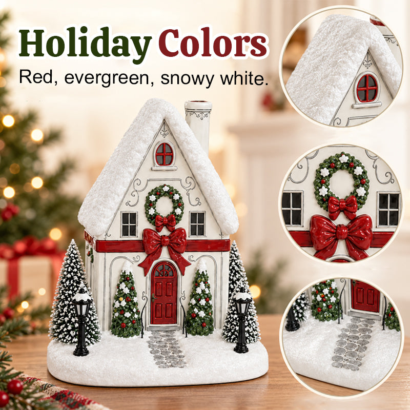 🎄✨ Mistletoe Lane Christmas House Diffuser — Festive Holiday Village Diffuser with Glowing Windows & Charming Chimney Mist