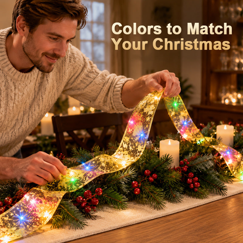 🎄 Christmas LED Ribbon Lights – A Warm Festive Glow for Your Tree