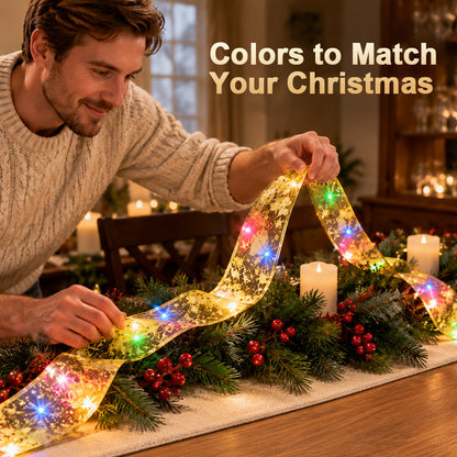 🎄 Christmas LED Ribbon Lights – A Warm Festive Glow for Your Tree