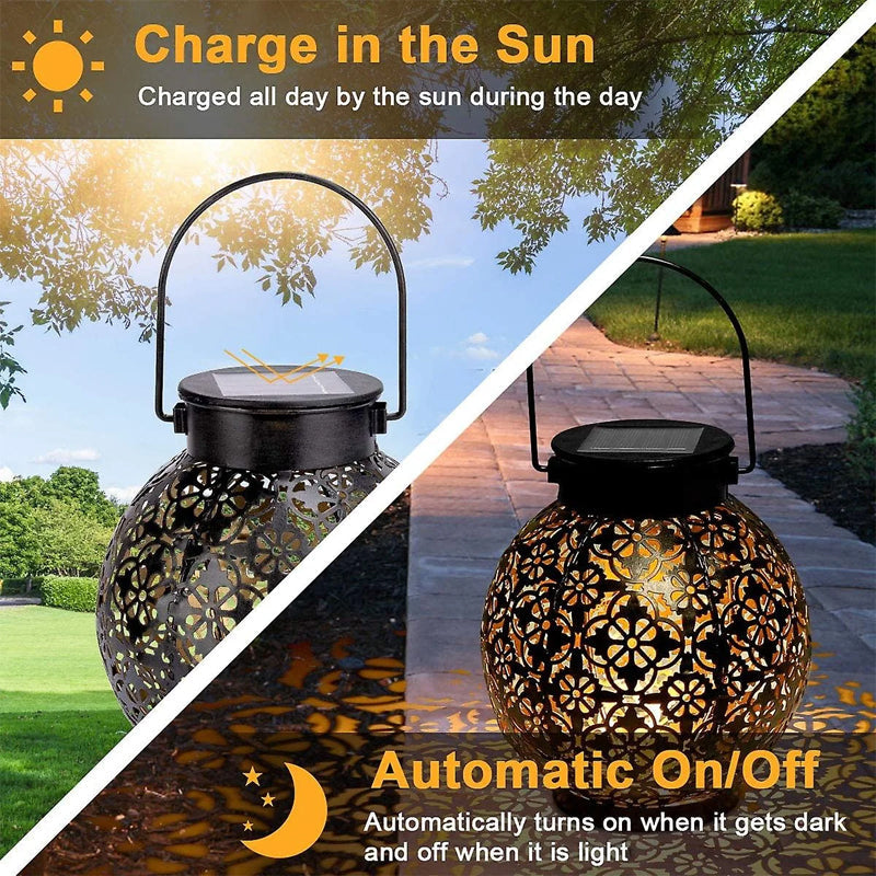 ✨ Transform Your Backyard into a Magical Wonderland! 🌙 Solar Hollow Patterned Lights 🏮