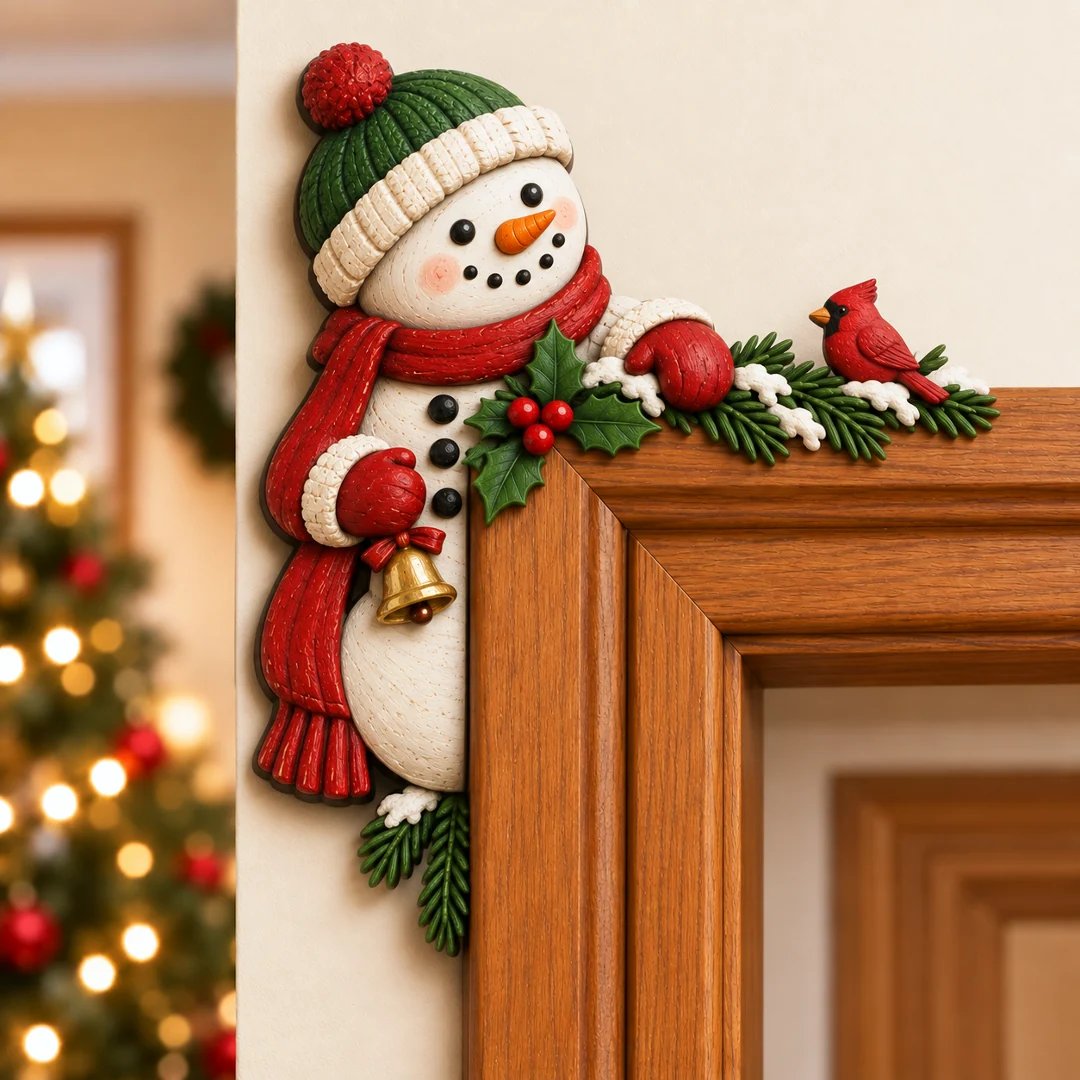 🎄🚪 Christmas Peekaboo Door Frame Corner Decor