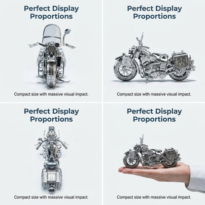 🏍️ 3D Stainless Steel Harley-Style Motorcycle Kit: DIY Mechanical Model Display! 🛠️