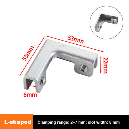 🔩 Premium Aluminium Alloy Glass Clamps: No-Drill Shelf & Panel Bracket Holder! 🛡️
