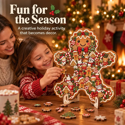 🎄🧩 Wooden Christmas Puzzle with Stand — 8 Festive Designs to Build & Display