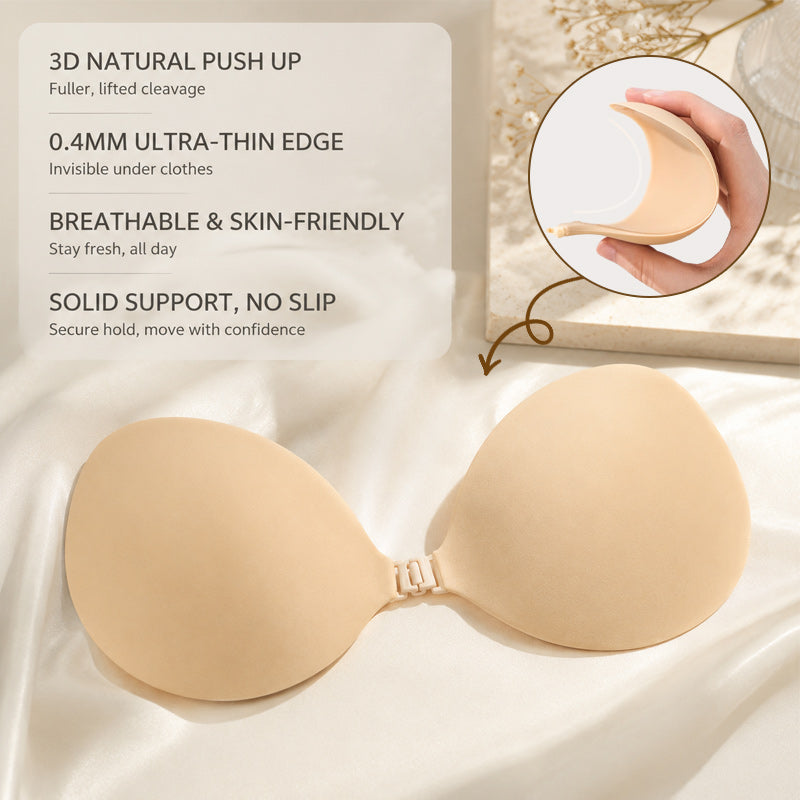 💖 3D Solid Silicone Push-Up Bra Nipple Covers: Invisible Lift Covers! ✨