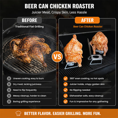 🍗 Beer Can Chicken Roaster Stand: Vertical BBQ Grill & Oven Holder! 🍻