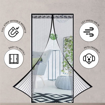 🦟 Keep pests out—installs in 2 minutes! The magnetic mesh door curtain! 🚪 ✨