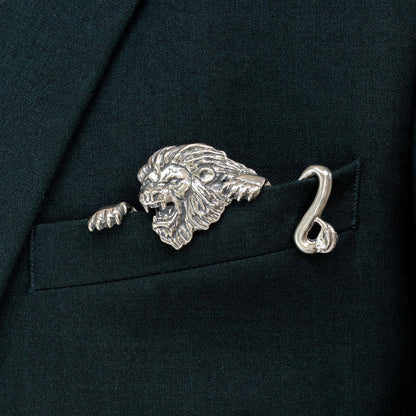 🐊✨ Sculptural Animal Metal Pocket Square