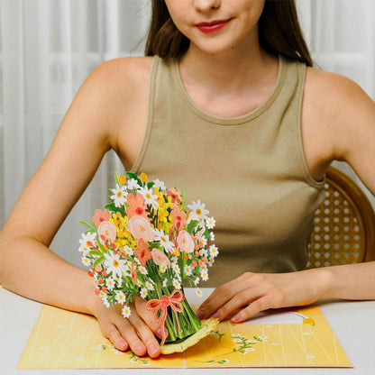 2-in-1 gift and decoration for any occasion 🌸 3D flower bouquet pop-up card
