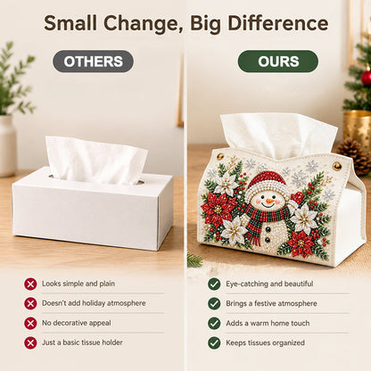 🎄DIY Diamond Painting Tissue Holder -- Double-Sided Christmas Craft, Festive Designs & Everyday Use