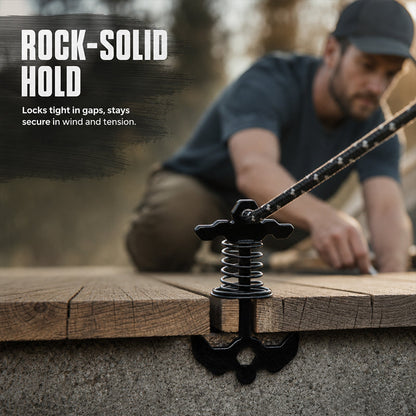 🏕️Outdoor Spring-Loaded Fishbone Tent Peg✨Windproof & Knot-Free! 💨