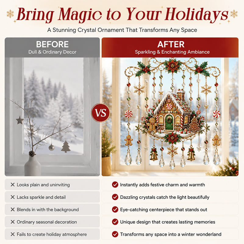 ✨ Christmas Crystal Hanging Ornament: Sparkling Holiday Suncatcher Decor! 🎄