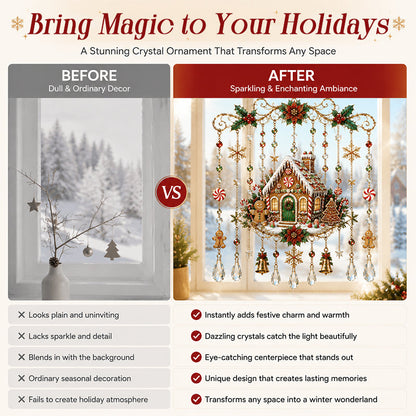 ✨ Christmas Crystal Hanging Ornament: Sparkling Holiday Suncatcher Decor! 🎄