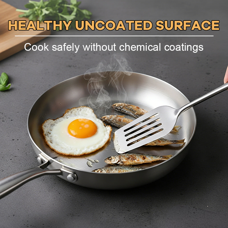 🍳Stainless Steel Non-Stick Frying Pan: Healthy & Versatile for Every Kitchen 🍳