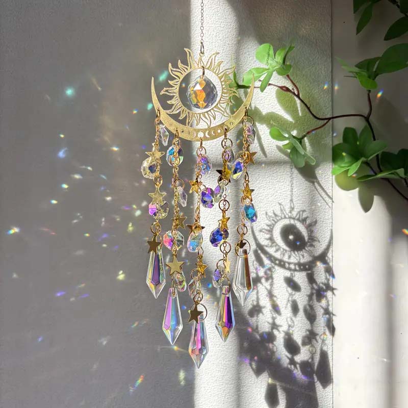 ✨ Golden Flame Moon Crystal Pendant – Your sparkling companion!