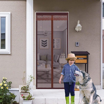 🦟 Keep pests out—installs in 2 minutes! The magnetic mesh door curtain! 🚪 Walk right in—it closes automatically! ✨