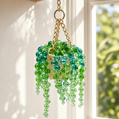 ✨Sun-Kissed Beaded Succulent Car Charm☀️