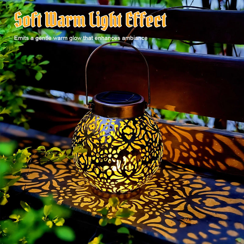 ✨ Transform Your Backyard into a Magical Wonderland! 🌙 Solar Hollow Patterned Lights 🏮