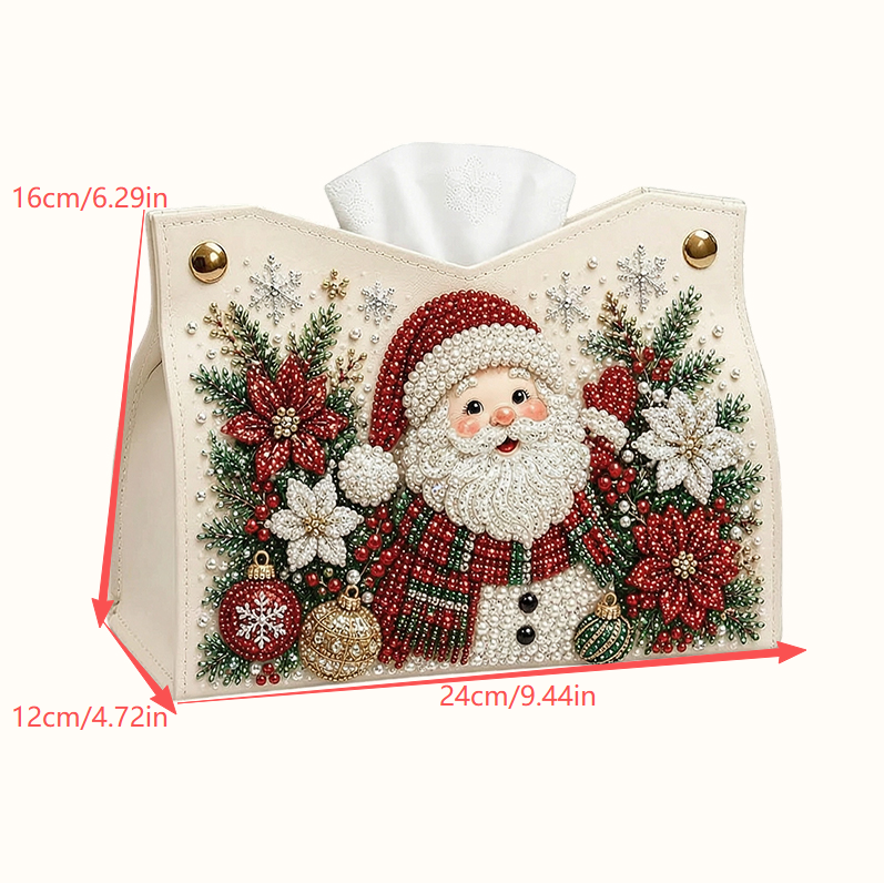 🎄DIY Diamond Painting Tissue Holder -- Double-Sided Christmas Craft, Festive Designs & Everyday Use