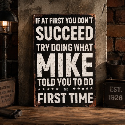 😄 Vintage Motivational Metal Sign: Witty Retro Wall Decor Plaque! 🛠️