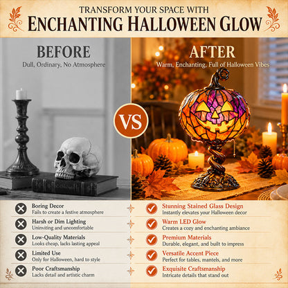 🎃 Tall Pumpkin Lamp: Cozy Autumn Glow & Halloween Decor Light! 🍂