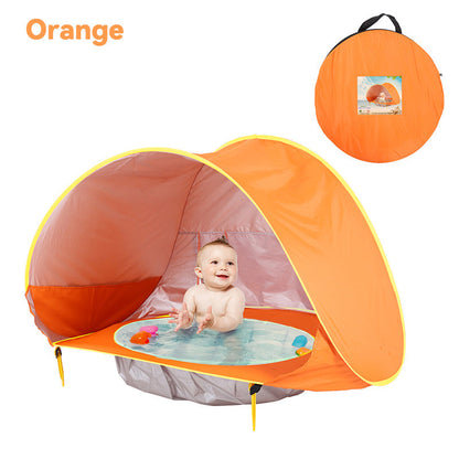 🏖️ Pop-Up Baby Beach Pool Tent: UPF 50+ Sun Shade & Mini Pool! ☀️