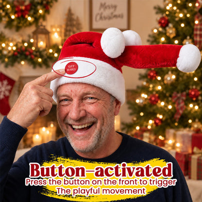 🎅😂 Funny Moving Santa Hat — Button-Activated Christmas Party Gag Gift